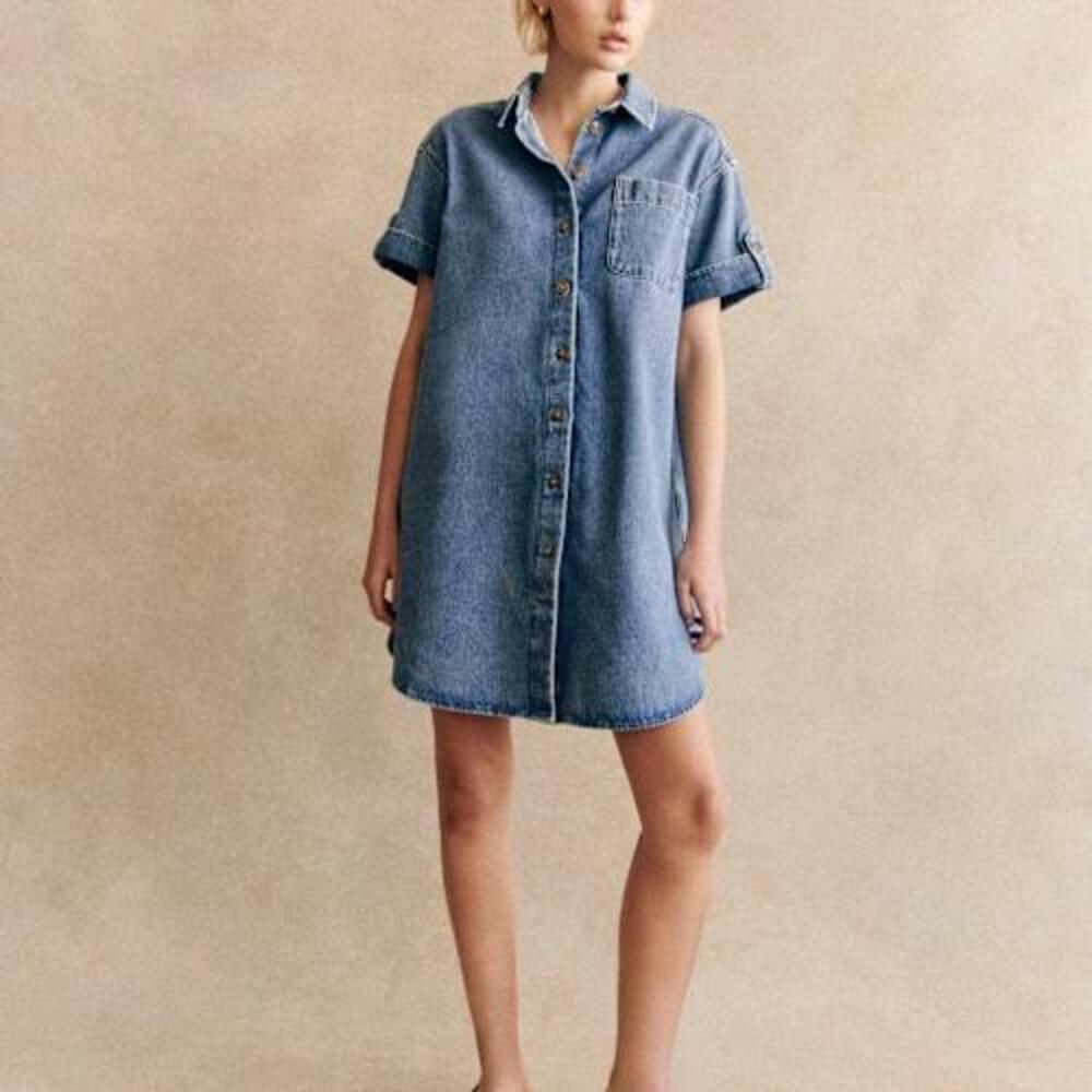 Sezane Ana Dress in Blue